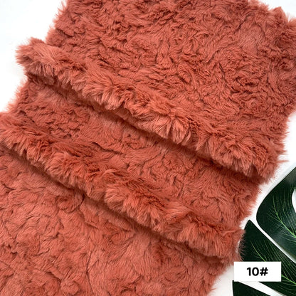 25x45cm Embossed Microfiber Plush Faux Fur Furry Fabric Soft Imitation Rabbit Fur DIY Doll Garment Coat Jacket Sewing Material