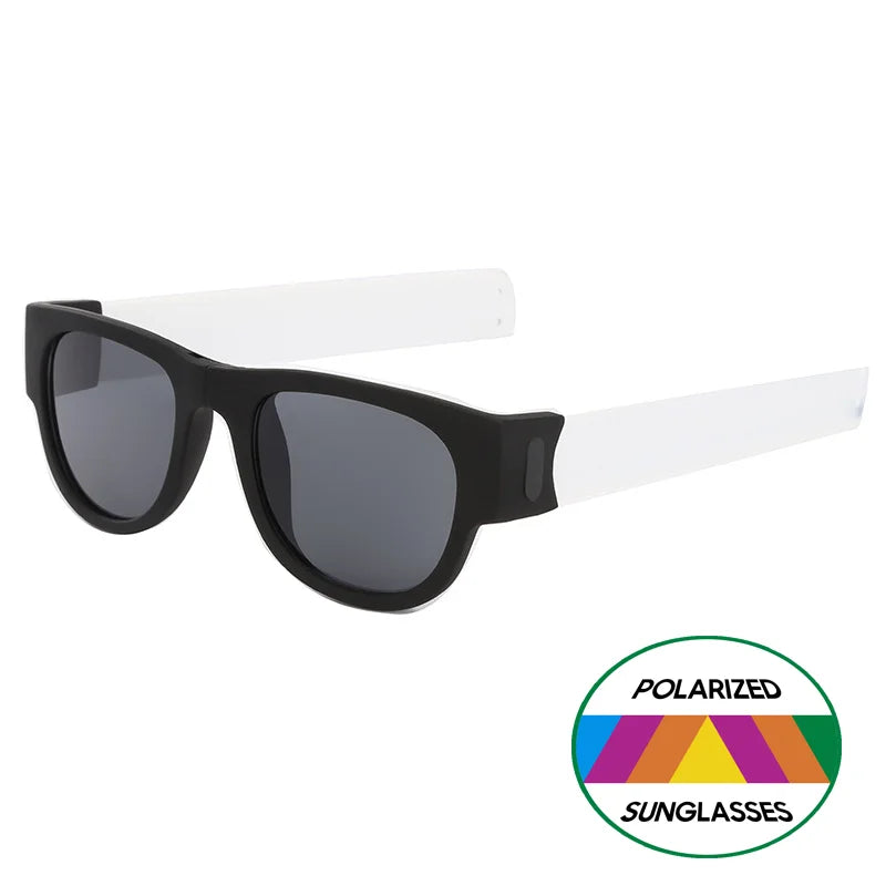 VIVIBEE Novelty Mirror Men Polarized Folding Sunglasses New Arrival Slap Sport Foldable Wristband Shades 2025 Trend Product