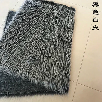 Long Hair Plush Fabric Faux Fur by the Meter for Upholstery Toys Props Decorative Cloth Diy Sewing Soft Comfortable Purple Brown