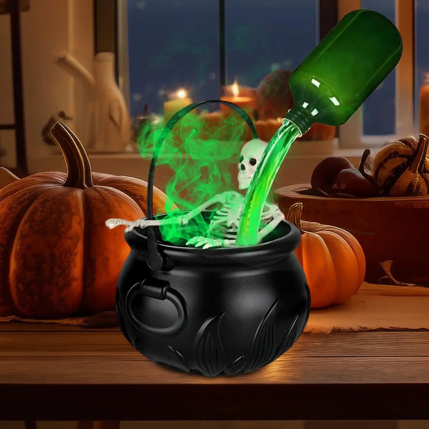 Halloween Decor Witches Cauldron Diffuser  Bubbling Pot Haunted House Spooky Party Supplies Holiday Decorations Prop Cauldron