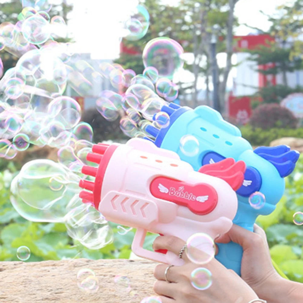 Bubble Gun 29 Holes Electric Automatic Summer Soap Water Bubble Machine 2-In-1 for Children Gift Toys