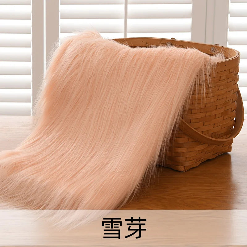 Dolls Long Plush Fabric Per Meter for Upholstery Coats Chair Cover Sewing Plain Fashion Fur Textile Needlework Thick Comfortable