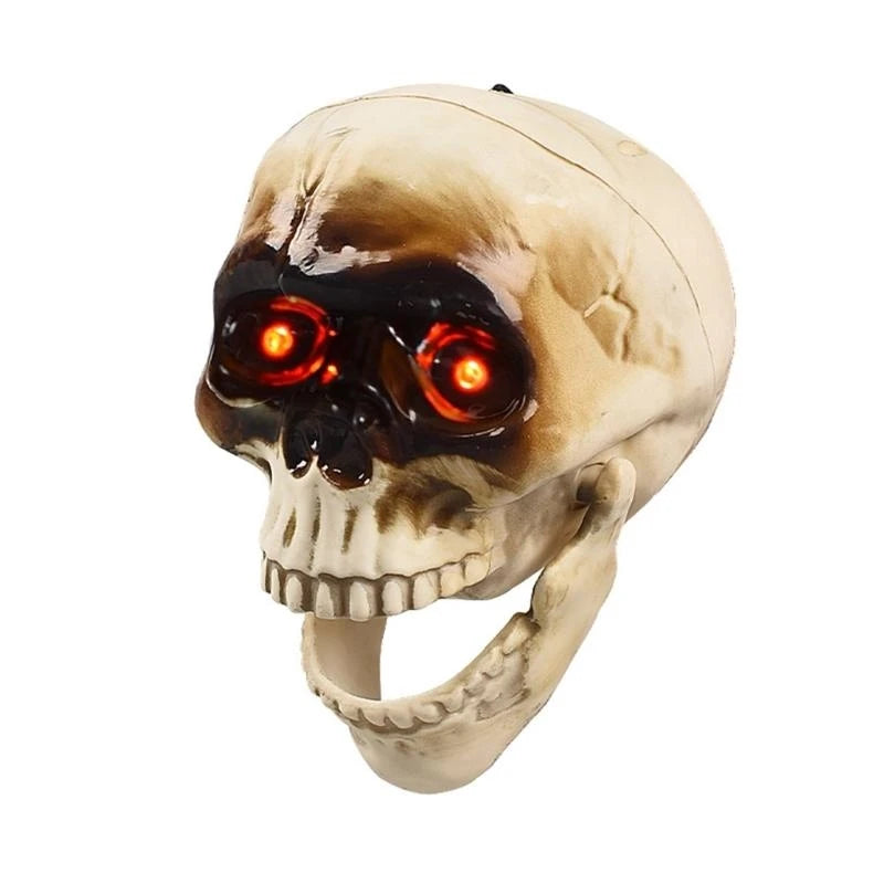 Talking Skull Ornament With Light and Sound Halloween Themed Party Accessory