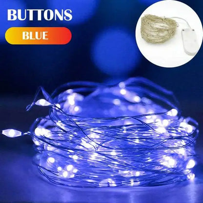 5 Colors LED Outdoor Light String Fairy Garland Battery Power Copper Wire Lights for Christmas Festoon Party Wedding