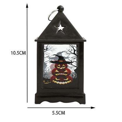 1PC Creative Small Night Lamp Halloween Storm Lantern Led Portable Pumpkin Lamp  Holiday Atmosphere Decoration Props Layout