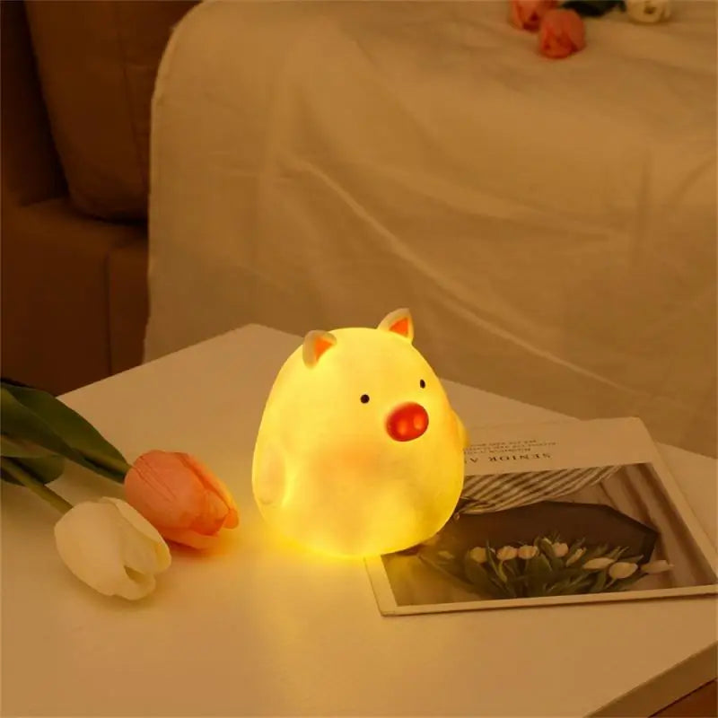 Soft Silicone LED Night Lights Christmas Gift USB Rechargeable Children Baby Kids Night Lamp Creative Cartoon Room Decor Light
