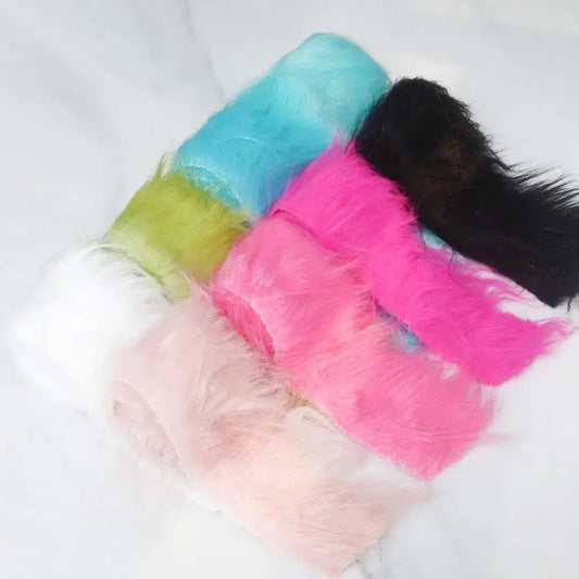 5x180cm Long Faux Fur Plush Silk Fabric Handmade DIY Doll Garment Toy Beard Hair Immitation Fox Fur Plush Ribbon Fabric
