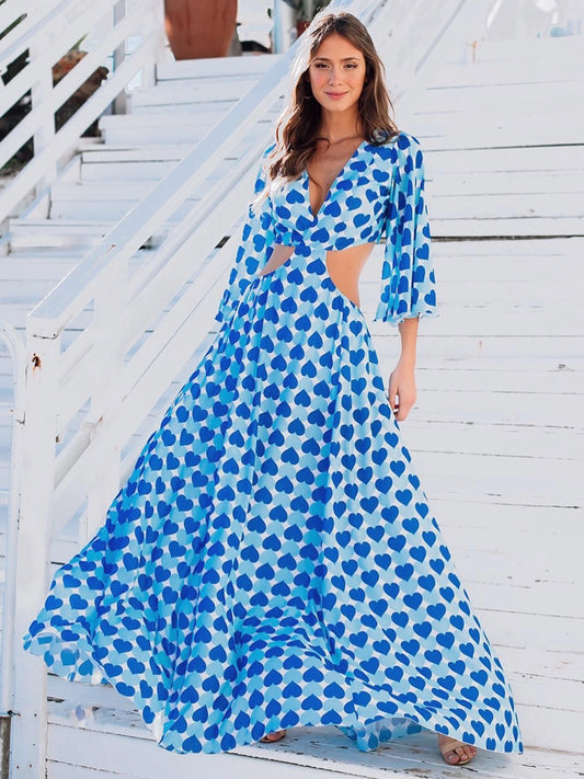 Solid Beach Dresses 2024 Women Deep v Neck Dress Beach Cover Ups Women Summer Bandage Beachwear Sexy Long Dress Female Clothing