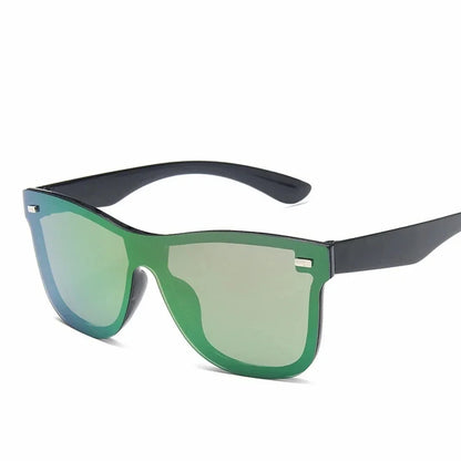 New Fashion Sunglasses One Piece Trend Personality Eyeglass Brand Design Protection Reflective Frameless Sunglassess UV400