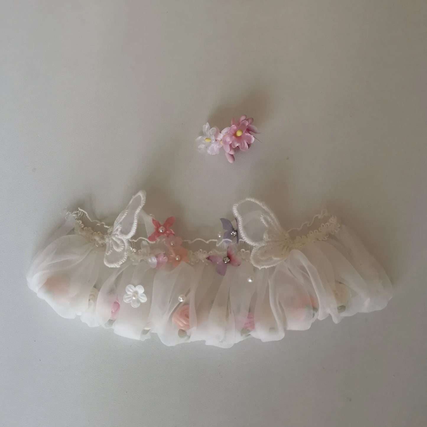 17cm Mini Doll'S Clothes Outfit Accessories for Labubu Idol Flower Fairy Skirt Handmade Hairpin National Headdress Clothing