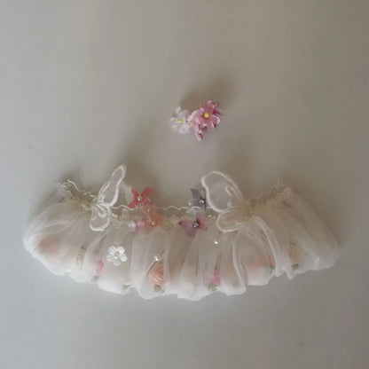 17cm Mini Doll'S Clothes Outfit Accessories for Labubu Idol Flower Fairy Skirt Handmade Hairpin National Headdress Clothing