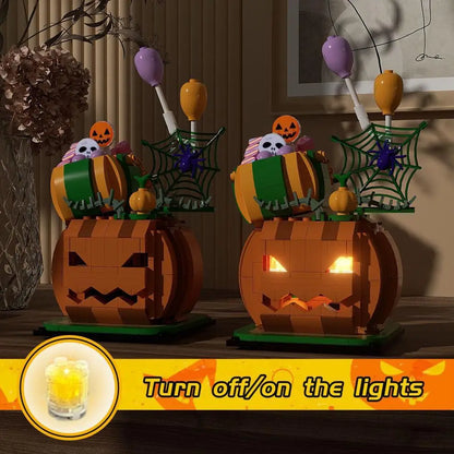 Halloween Creative Building Blocks Set MOC Halloween Hut Pumpkin Lantern Pumpkin House Decoration Assemble Bricks Kit Toys Gifts
