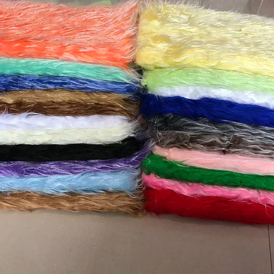 Long Hair Plush Fabric Faux Fur by the Meter for Upholstery Toys Props Decorative Cloth Diy Sewing Soft Comfortable Purple Brown