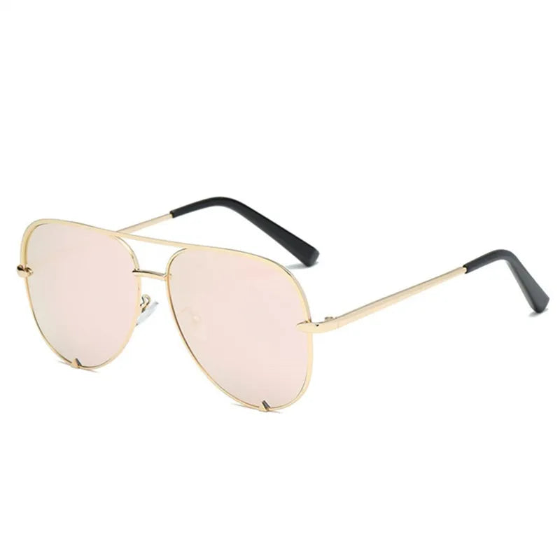 Woman Sunglasses Fashion Cool Pilot Style Polarized Glasses Luxury Glasses Mirror Retro Rivet Yellow Sun Glasses UV400