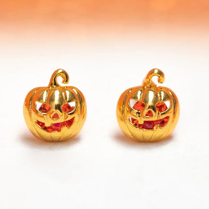 New Halloween Gothic Cute Oil Drip Pumpkin Ghost Skull Stud Earrings for Women Fashion Jewelry Gift Wholesale