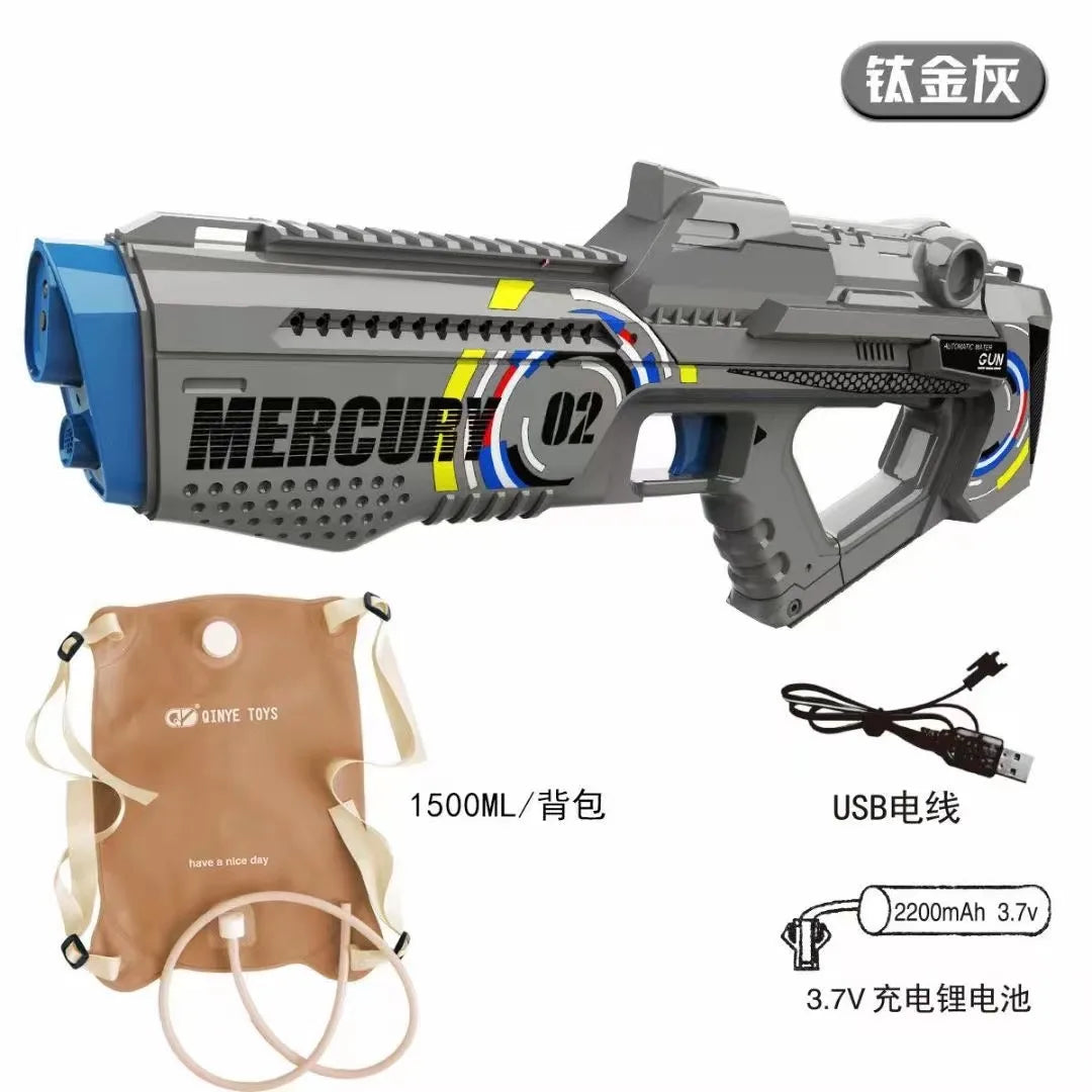 2024 NEW Summer Fully Automatic Luminous Water Blaster Gun，Electric Continuous Firing Water Gun，Pool Toy for Adult Kid Boy Gift