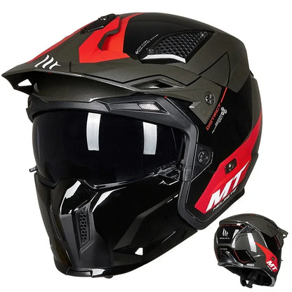 MT Off-Road Motorcycle Helmet Riding Full Face Helmet Variable Half Helmet Personality Unisex Retro Helmet