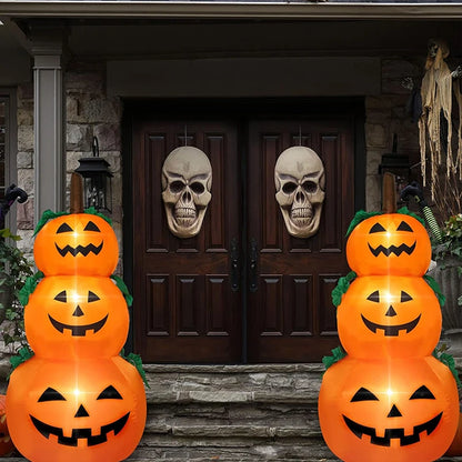 120cm LED Glow Lanterns Halloween Inflatable Pumpkin Model Decorate Inflating Orange Adornment Outdoor Garden Holiday Decoration