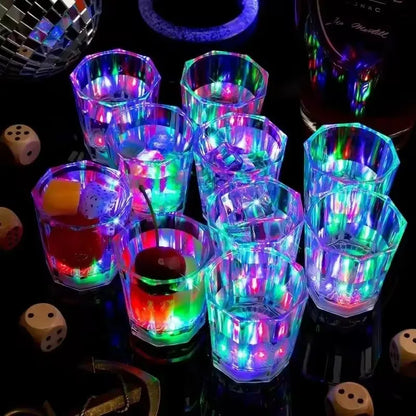 24/48Pcs LED Glowing Glasses Cup Light Up Shot Cup LED Flash Drinking Glasses Light Up Shot Glasses for Party Glow in the Dark ﻿