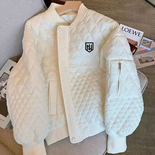 Women Golf Wear White Cotton-Padded Tennis Jackets  Autumn Winter Warm Outwear Women Casual Windbreaker Coat Golf Clothing