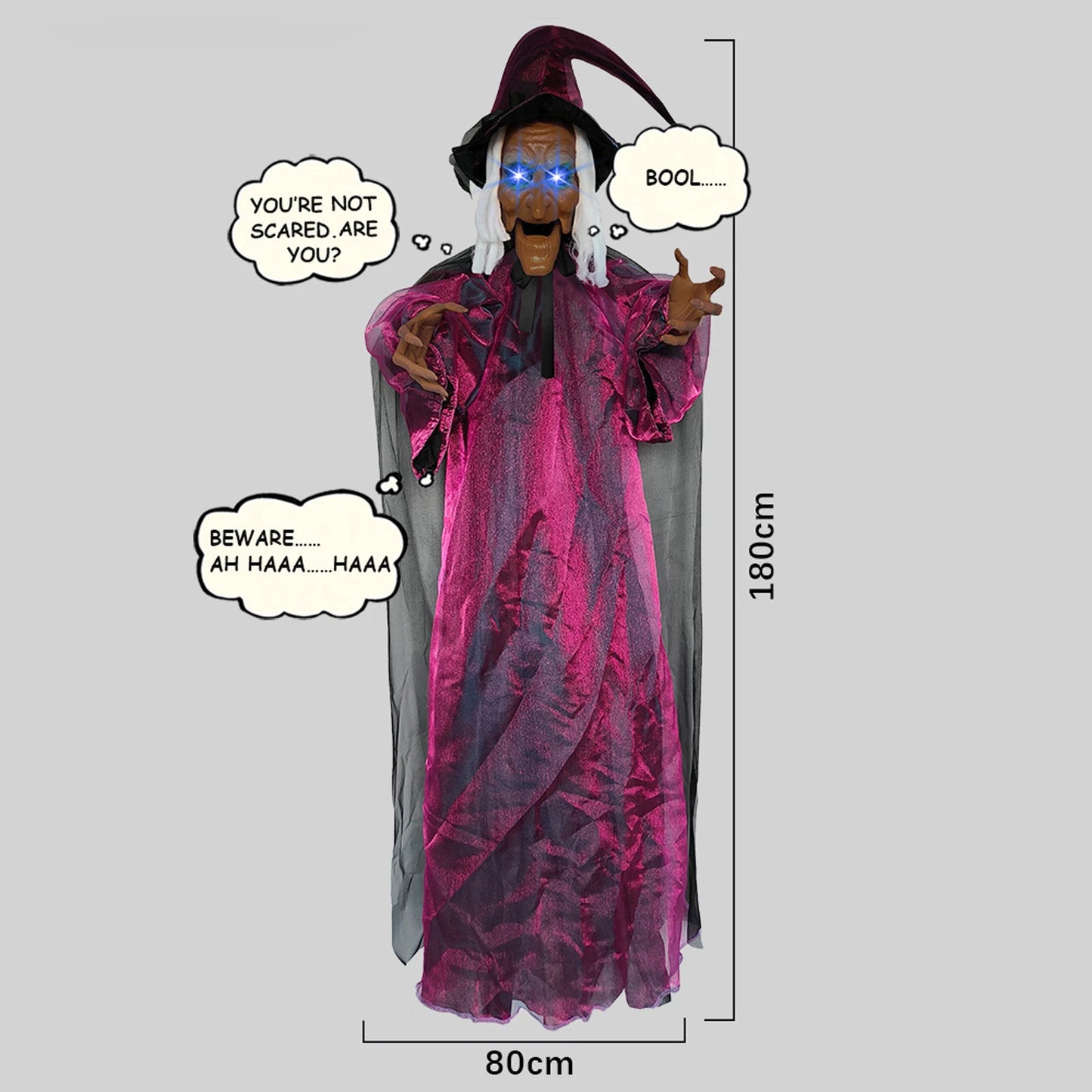 Halloween Voice Controlled Luminous Screaming Haunted Witch Escape Room Horror Haunted House Decorative Props