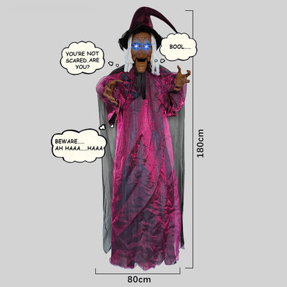 Halloween Voice Controlled Luminous Screaming Haunted Witch Escape Room Horror Haunted House Decorative Props