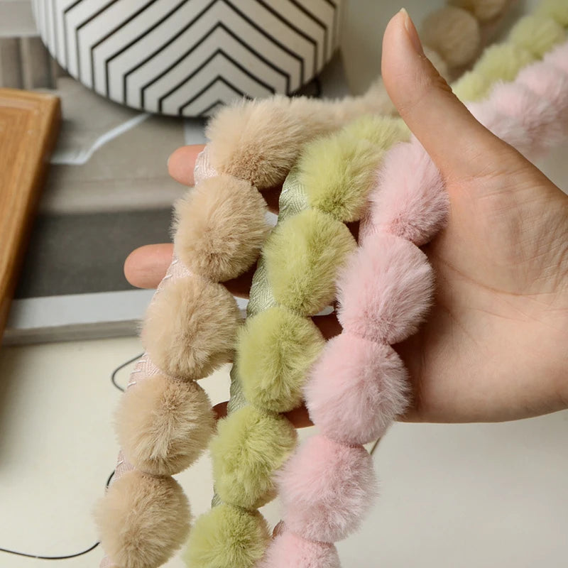 1m Faux Rabbit Fur Hairball Ribbon Clothing Apparel Christmas Decoration Trim Coat Accessory Fur for Needlework on the Hood