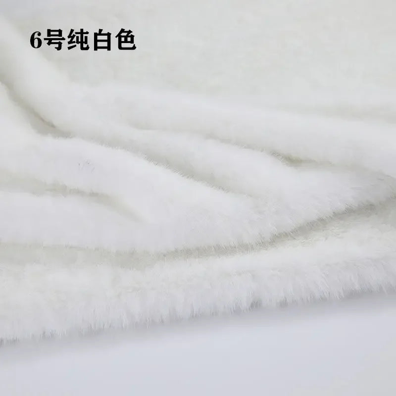2cm Faux Mink Fur Plush Fabric by the Meter for Clothing Scarf Dolls Background Decoration Diy Sewing Cloth Soft Pink White Blue