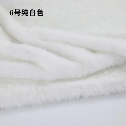 2cm Faux Mink Fur Plush Fabric by the Meter for Clothing Scarf Dolls Background Decoration Diy Sewing Cloth Soft Pink White Blue
