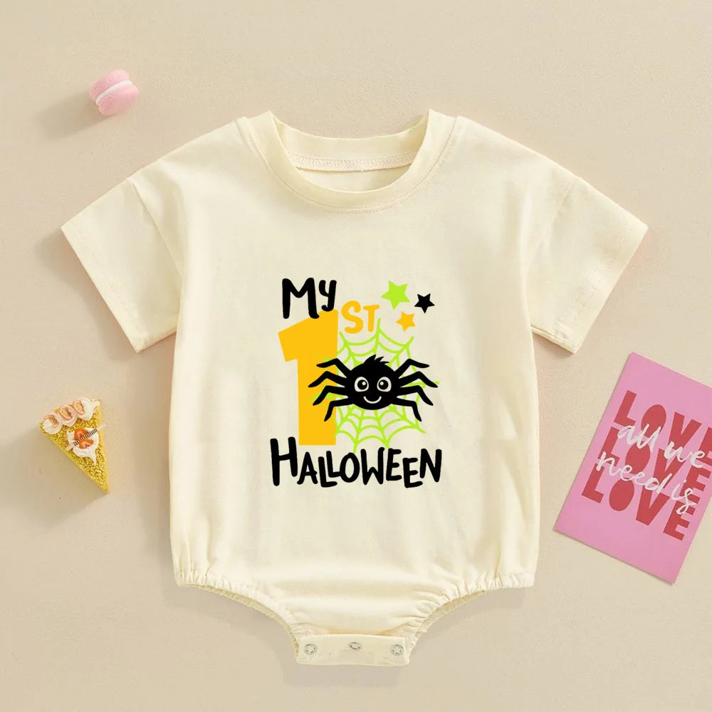 My First Halloween Print Baby Bubbles Romper Halloween Party Infant Outfit Bodysuit Newborn Large Jumpsuit Newborn Retro Clothes