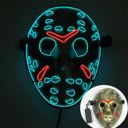 Halloween Mask LED Glowing Horror Mask for Holiday Character Dress Up Halloween Costume Costume Costume Essentials Supplies