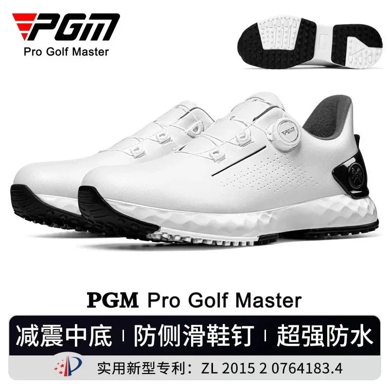 PGM Men's Golf Shoes Sneakers Comfortable Cushioning Knob Lace Waterproof and Anti Slip Height Increase XZ408