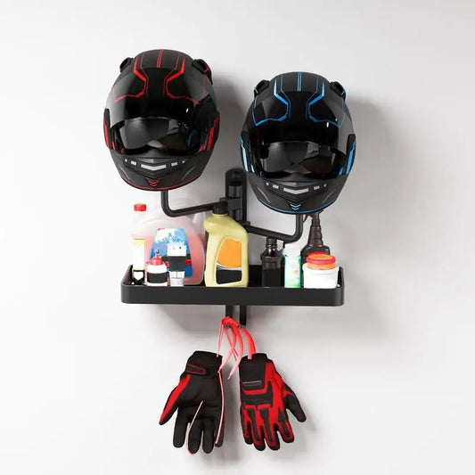 Helmets Holder Wall-Mounted Motorcycle Helmet Bracket Safety Hat Display Rack for Gloves Backpack Riding Cycling Supplies