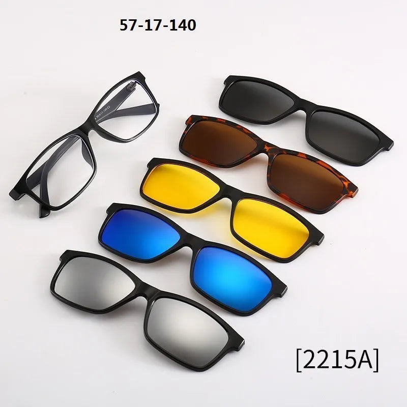 6 in 1 Custom Men Women Polarized Optical Magnetic Sunglasse Magnet Clip on Sunglasses Polarization Clip on Sun Glasses Frame