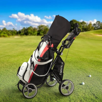 CaddyTek Explorer V8 - SuperLite 4 Wheel Golf Push Cart, Explorer Version 8