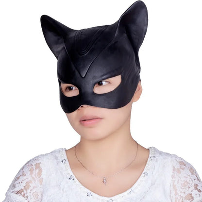Cat Woman Selina Kyle Latex Mask Superhero Movie Cosplay Costume Halloween Party Masks