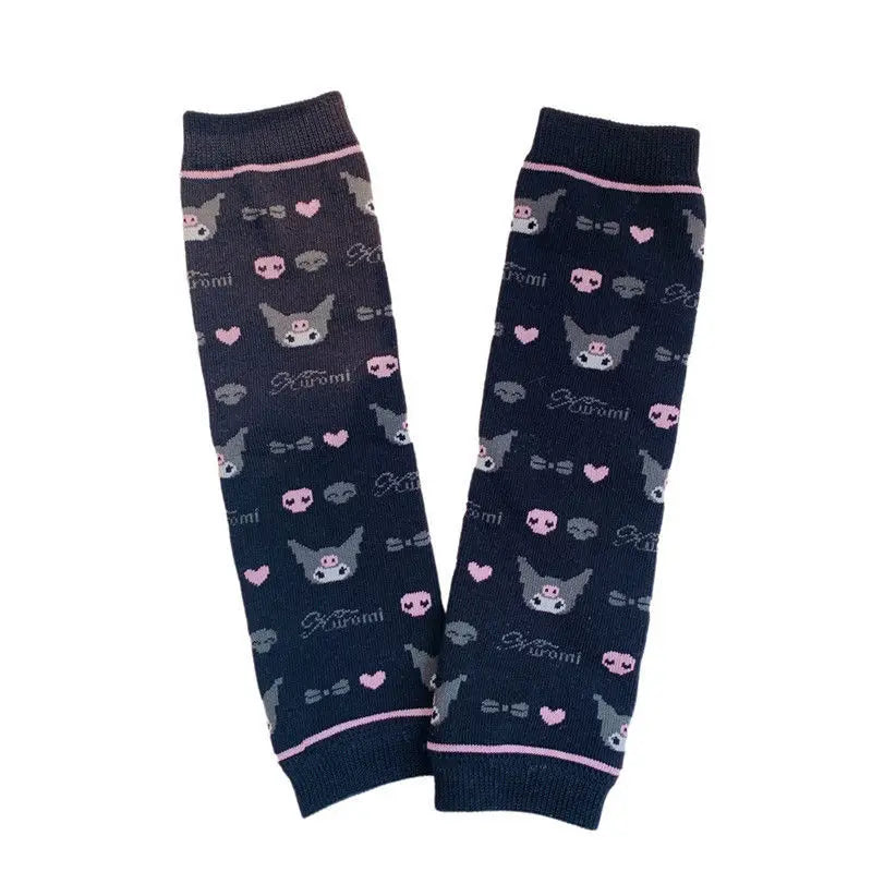 Sanrio Kawaii Hello Kitty Arm Cover Pink Kt Cat Arm Warmer Punk Cute Knitted Arm Sleeves Fingerless Gloves for Women Girls Gift