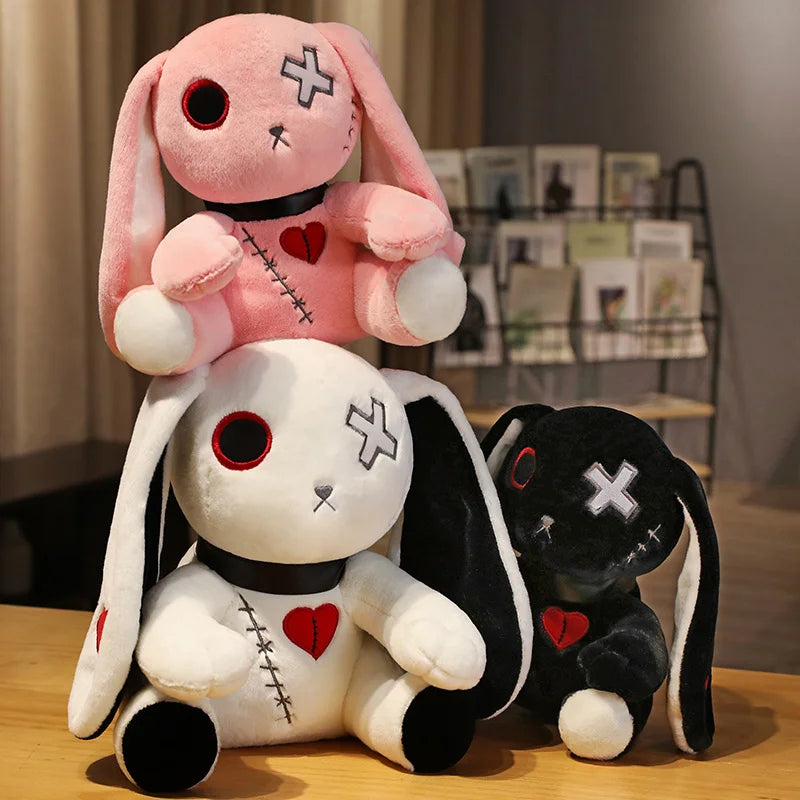 Dark Series Plush Rabbit Toy Pentacle Moon Vampire Doll Stuffed Gothic Rock Style Bunny Halloween Plush Kids Toy Home Decor