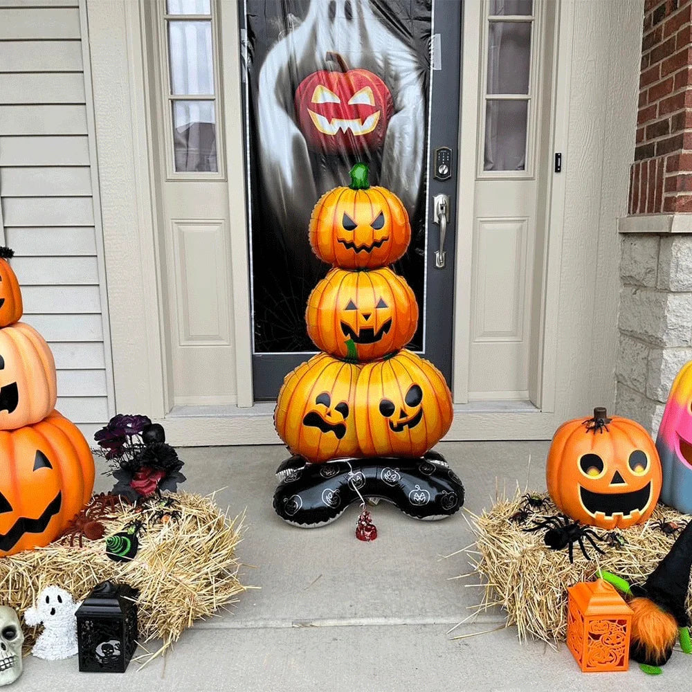 Halloween Decoration Balloons Large Witch Ghost Grim Reaper Tombstone Pumpkin Inflatable Foil Balloon Halloween Party Supplies