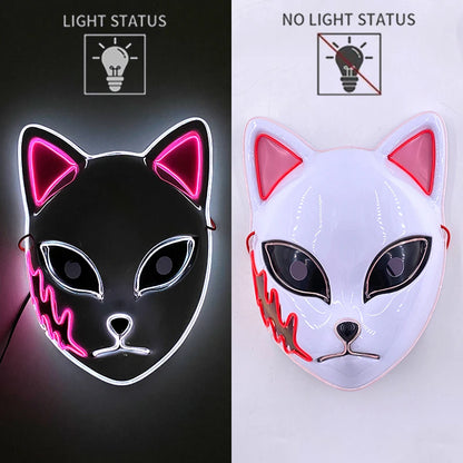 New Designed Glowing Halloween Party Mask Flashing LED Masks EL Neon Light Cosplay Mask Costume Props Glow Party Supplies