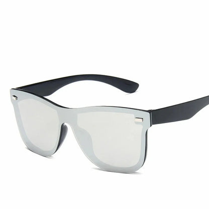 New Fashion Sunglasses One Piece Trend Personality Eyeglass Brand Design Protection Reflective Frameless Sunglassess UV400