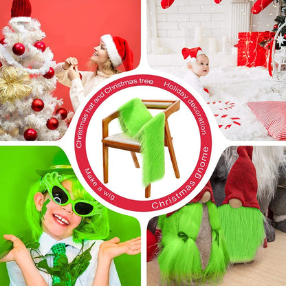Faux Fur Fabric Christmas Fluffy Fuzzy Plush Patch Sewing Fur Cuts for DIY Gnome Doll Beard Craft Shaggy Winter Costume Material