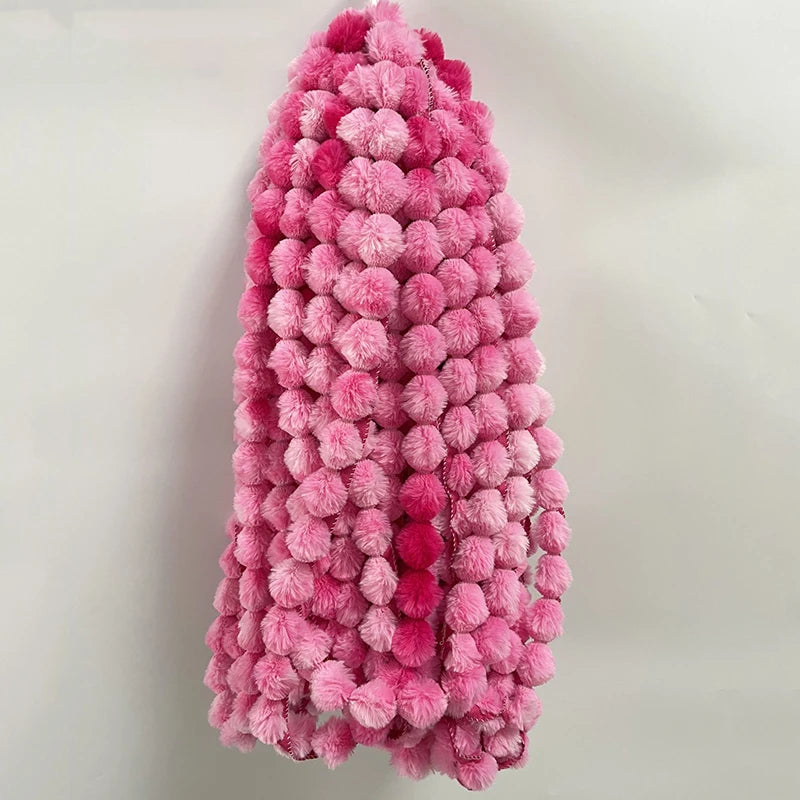 1m Faux Rabbit Fur Hairball Ribbon DIY Apparel Sewing Fluffy Trim Fabric Sewing for Quilt Clothing Christmas Apparel Decoration