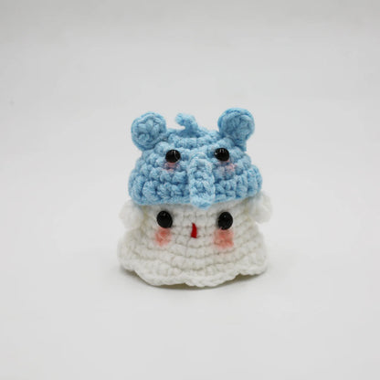 Halloween Home Decoration Handmade Knitted Witch Ghost Doll Ornament  Cute Pumpkin Ghost Keychain for Bag Pendant Christmas Gift