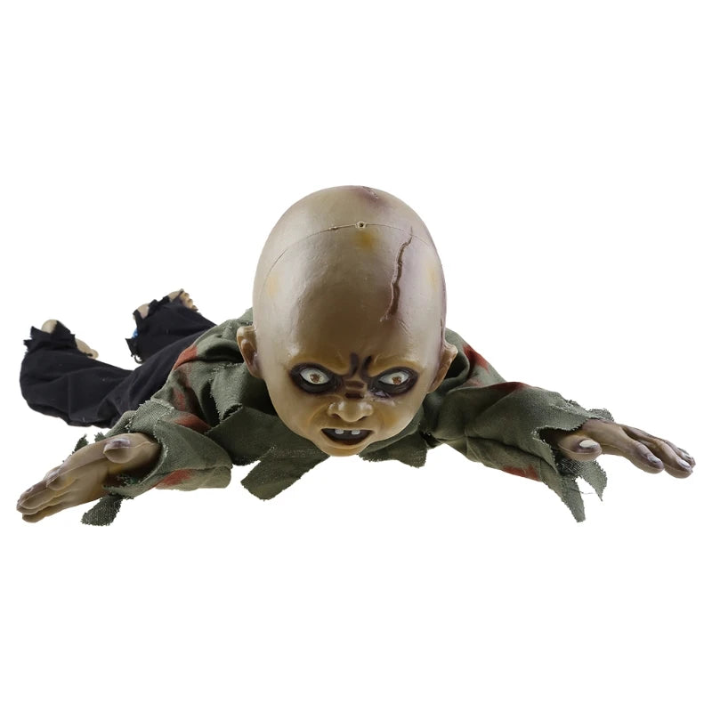 Animated Crawling Baby Zombie Scary Babies for Doll Haunted Halloween Deco