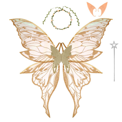 Fairy Wings LED Angel Wings Butterfly Wing Sparkling Sheer Wings Butterfly Fairy Halloween Costume Angel Wings for Women Kids