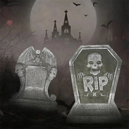 1Pcs Halloween Decoration Skeleton Tomb Tombstone With RIP Letters Bad Omens Haunted House Decor for Home Garden Frighten Kids