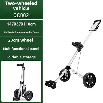 PGM Two-Wheel Golf Cart Golf Course Smooth and Silent Wheels Multifunctional Panel Foldable Push-Pull Golf Cart QC002