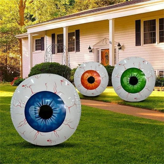 3pcs 55cm/22 Inch Halloween Inflatable Eyeball Balloons Set, Outdoor Party Decorations, Halloween Theme Supplies