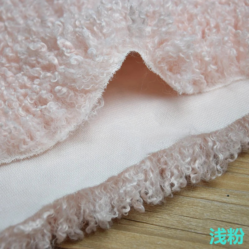 Purple 2cm Long Hair Imitation Beach Wool Small Curly Lamb Volume Plush Garment Fur Fabric Newborn Baby Photography Props